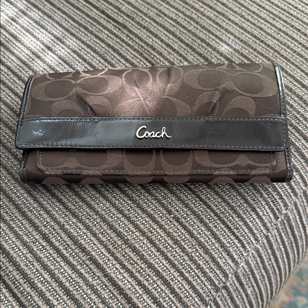 Coach Dark Brown Signature Wallet